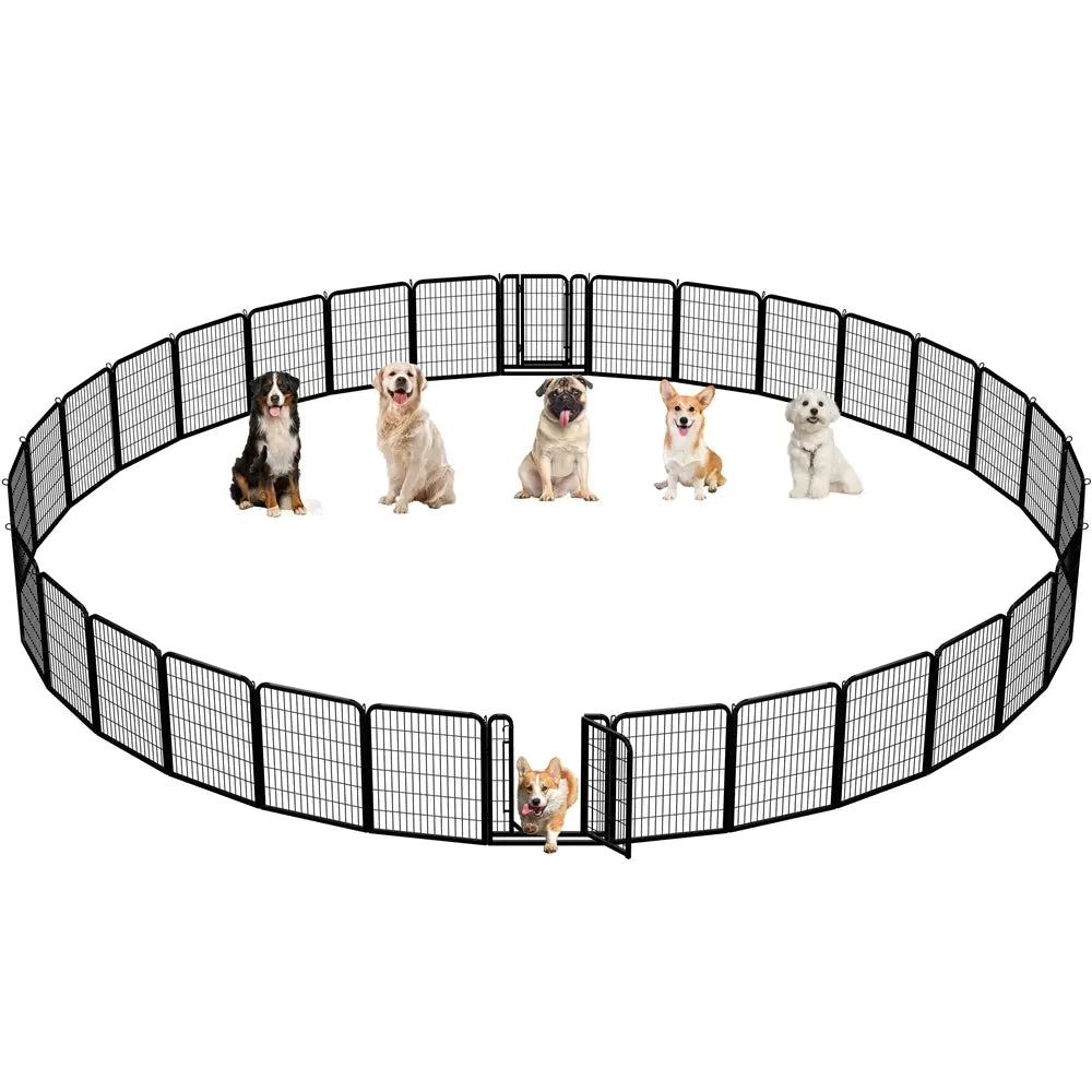 【Heavy Duty】Yaheetech Dog Playpen 6/8/12/16 Panels Metal Pet Playpen, Outdoor Indoor Dog Exercise Barrier Fence, 24/32/40/47 Inch