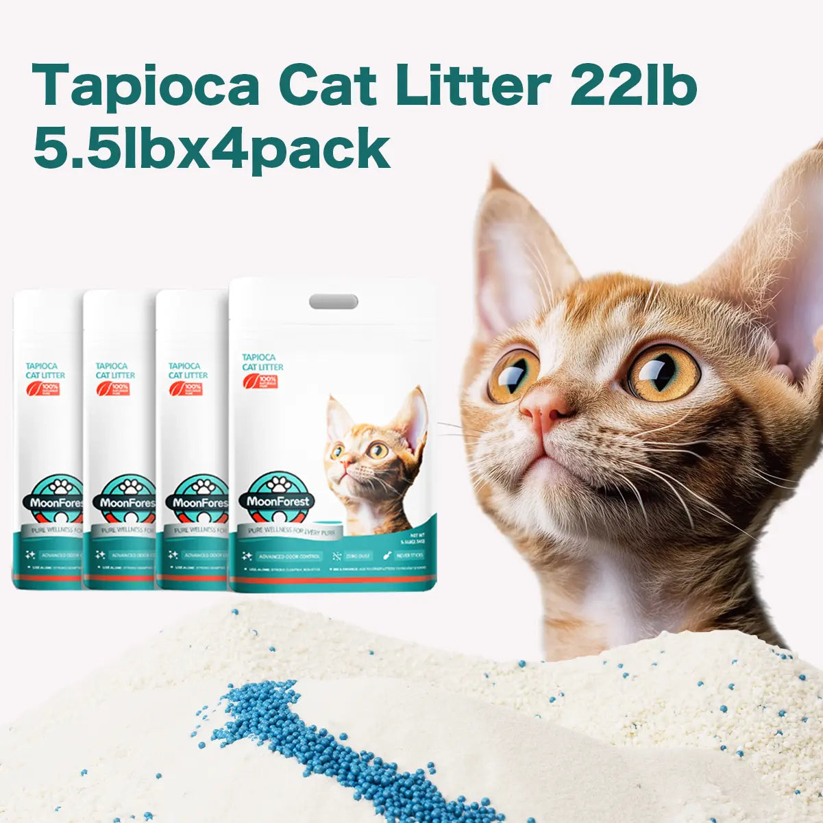 4Pack, Tapioca Cat Litter, Cat Lietter,Kitty Litter,Smart Litter Boxes Cat Litter.
