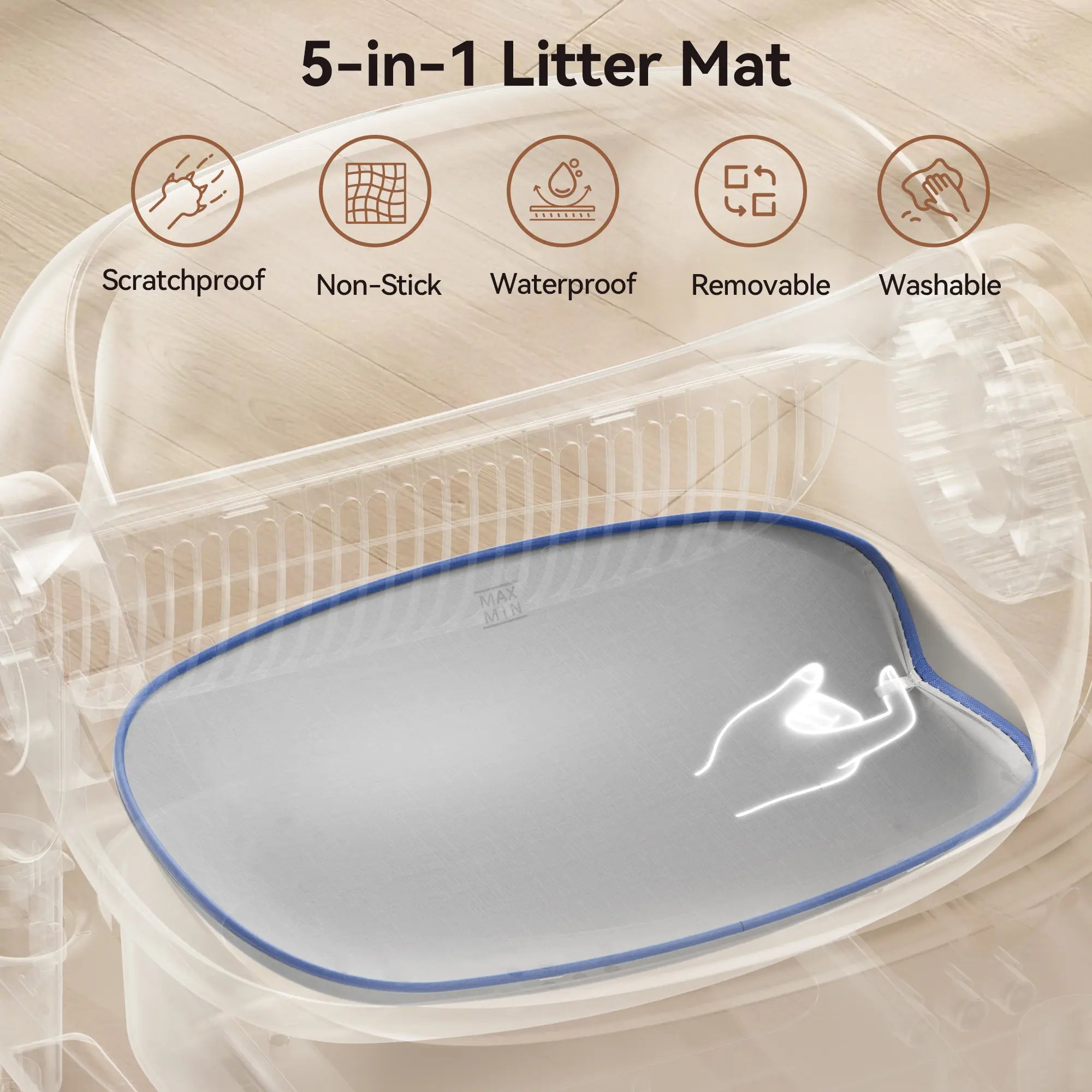 Thereye Open-Top Self-Cleaning Cat Litter Box, Automatic with App Control Wifi Odor-Free Waste Disposal Includes Trash Bags Litterbox