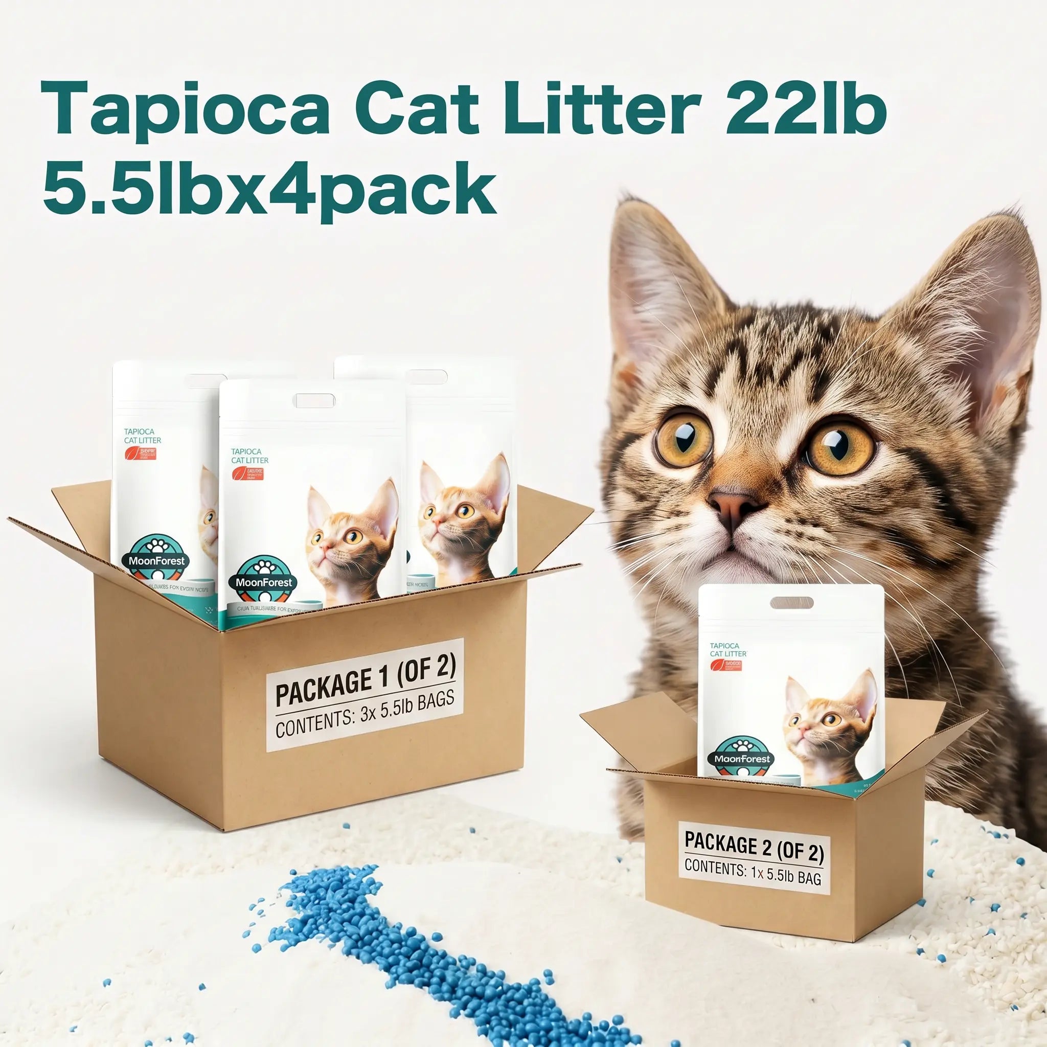 4Pack, Tapioca Cat Litter, Cat Lietter,Kitty Litter,Smart Litter Boxes Cat Litter.