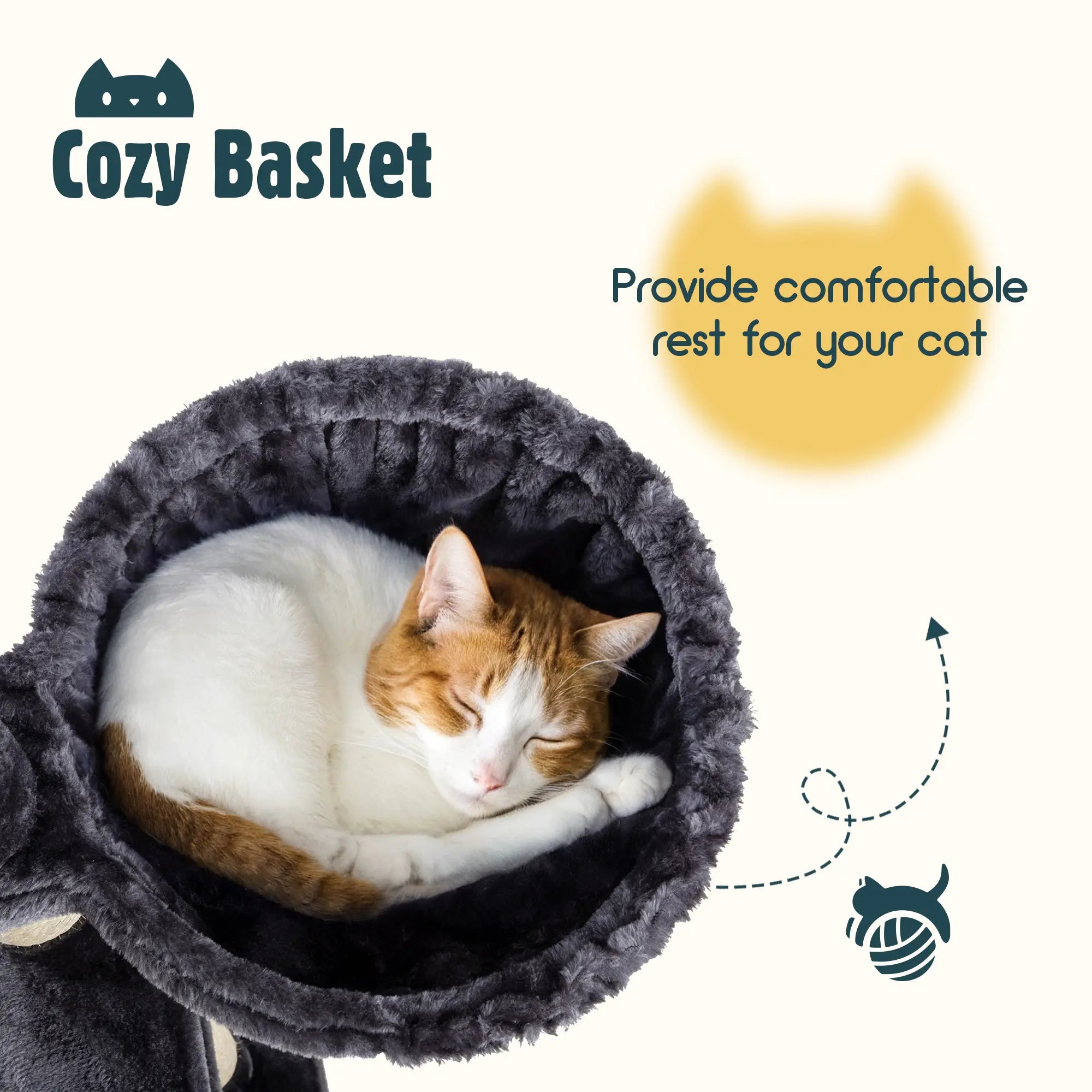 HOOMIC 65In Multi-Level Large Cat Tree Tower for Indoor Cats/Furniture Activity Center with Wide Base/Cozy Plush Cat Perches/Cat Condo with Baskets/Sisal Scratching Posts and Hammock #Tiktokshopfalldealsforyou