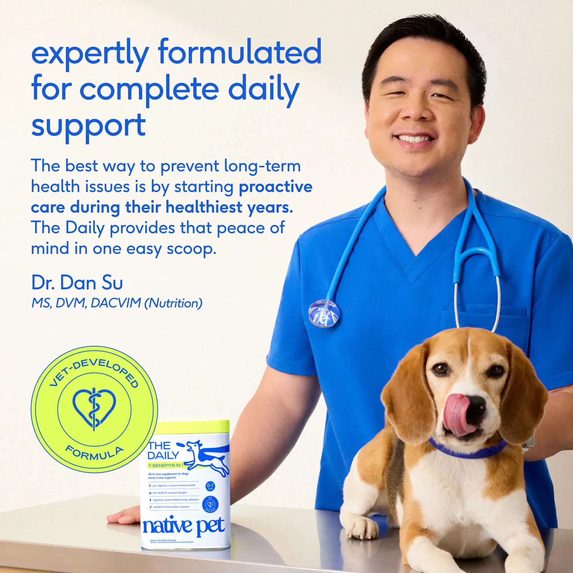 Native Pet Dog Vitamins & Supplements - 11-In-1 Vitamin Powder for Dog Food Topper - Collagen, Glucosamine, Probiotics, Omega & More- Supports Healthy Gut, Mobility & Overall Health