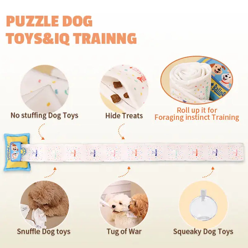 Snuffle Dog Toy Durable No-Stuffing Wet-Wipe Style Treat Pockets Double Squeakers Extra-Long Tug Design Interactive Puzzle for All Dog Sizes Dog Toys Squeaky Noise Dog Accessories Dog Products Omega Bite Dog Targetpet Corrector