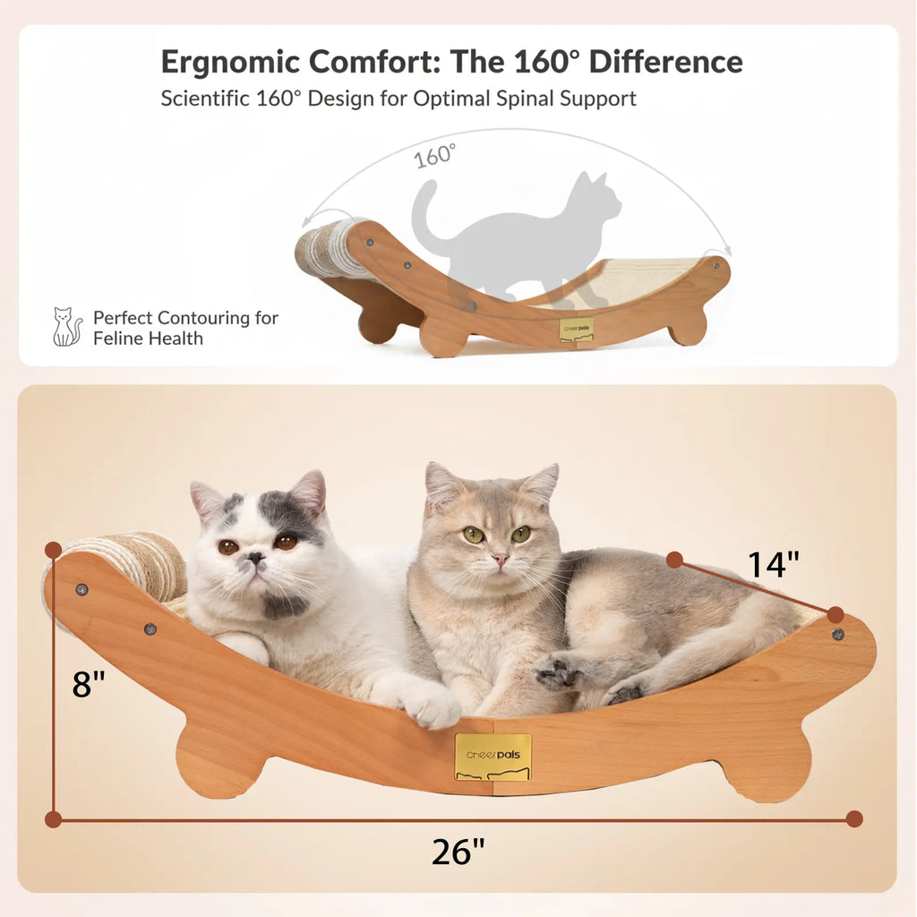 Extra Large Sisal Cat Scratching Bed, Nartural Sisal Wear-Resisitant Cat Scratcher, Cat Paw Pad for Large Cats, Cat Scratching Board Protects Cat from Scratching, Wooden Cat Home Furniture