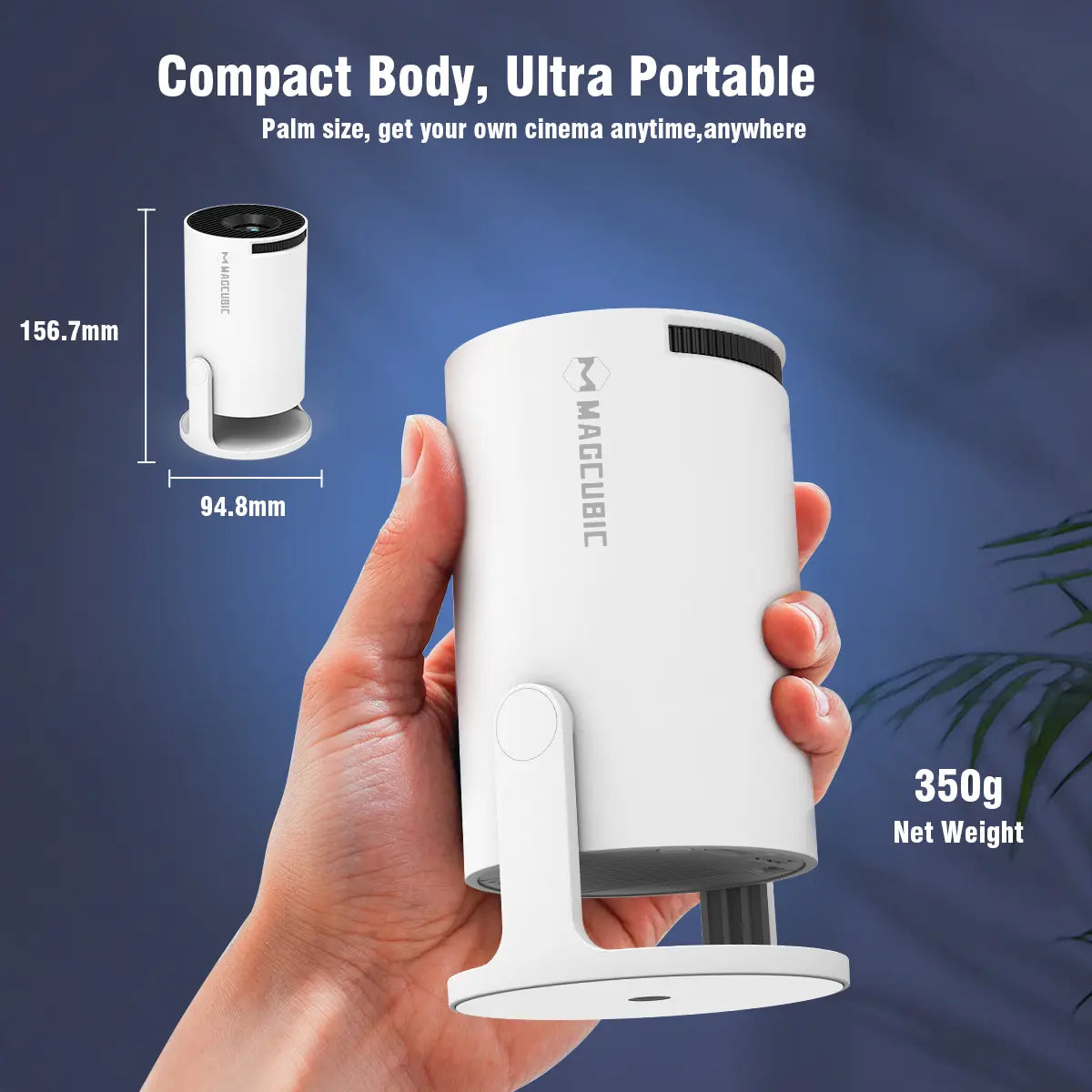 [US Warehouse] Magcubic Hy300Pro Projector 290ANSI Android 14.0 Dual Wifi6 8K 4K Decode Auto Keystone Correction Wireless BT5.4 130"Screen 1280*720P Built-In Speaker Allwinner H726 180° Rotatable Mini Portable Home Cinema Outdoor Audio Gift