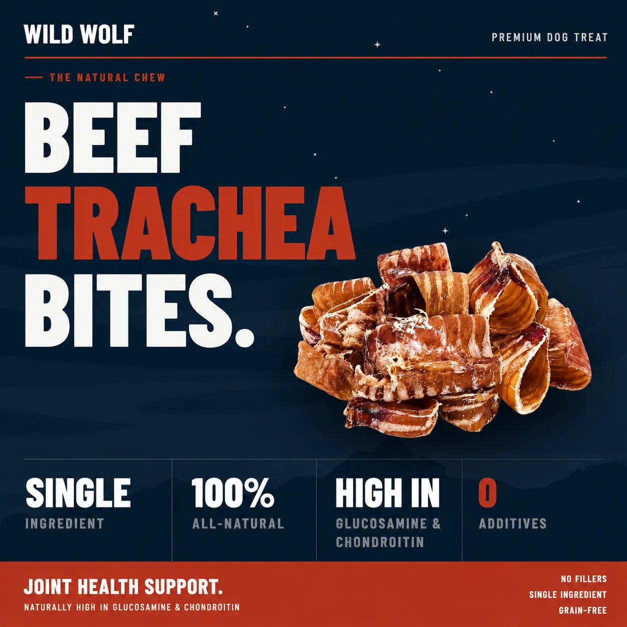 USA Beef Trachea Bites (1 Pound) 100% Natural Dog Chew Treats - Single-Ingredient