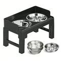 PAKEWAY Elevated Dog Bowls, Spill Proof, Tiltable Pet Feeder with 1 Slow Feeder Bowl &2 Stainless Steel Bowl, 6 Height Adjustable Raised Dog Bowls Stand for Medium Large Dogs