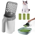 【Deals for You】Cat Litter Scooper with Holder, Cat Litter Shovel with Refill 45 Bags(3 Boxes of 15 Bags), Large Capacity Cat Scooper Portable Shovel