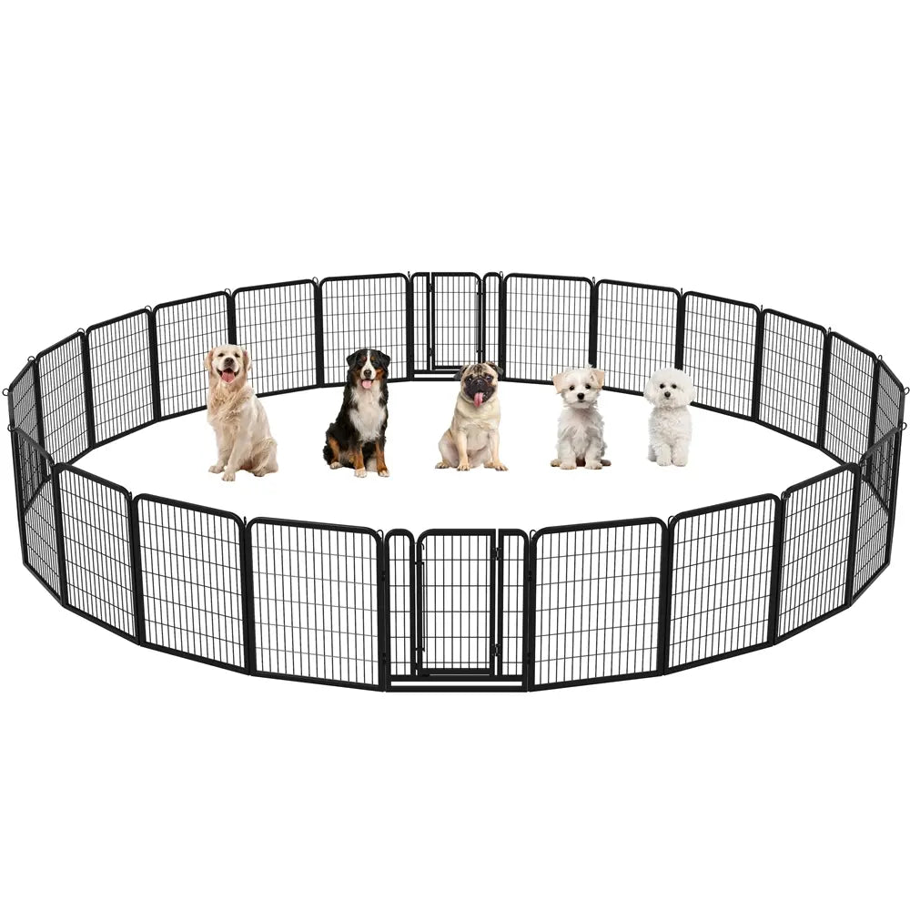 【Heavy Duty】Yaheetech Dog Playpen 6/8/12/16 Panels Metal Pet Playpen, Outdoor Indoor Dog Exercise Barrier Fence, 24/32/40/47 Inch